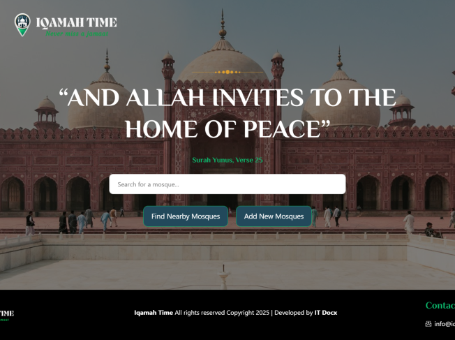 Iqamah Time by IT Docx: Innovation Meets Faith